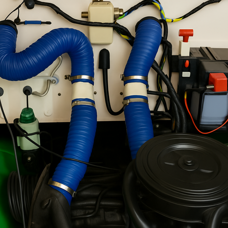 Silikone varmekanal opgraderingssæt til Citroen 2CV højrestyret 602cc blå