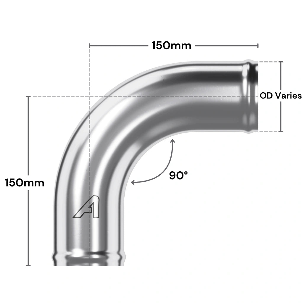 Aluminium 90 Degree Pipe