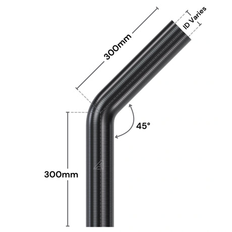 Silicone Fluoro 45 Degree 300mm Leg Hose
