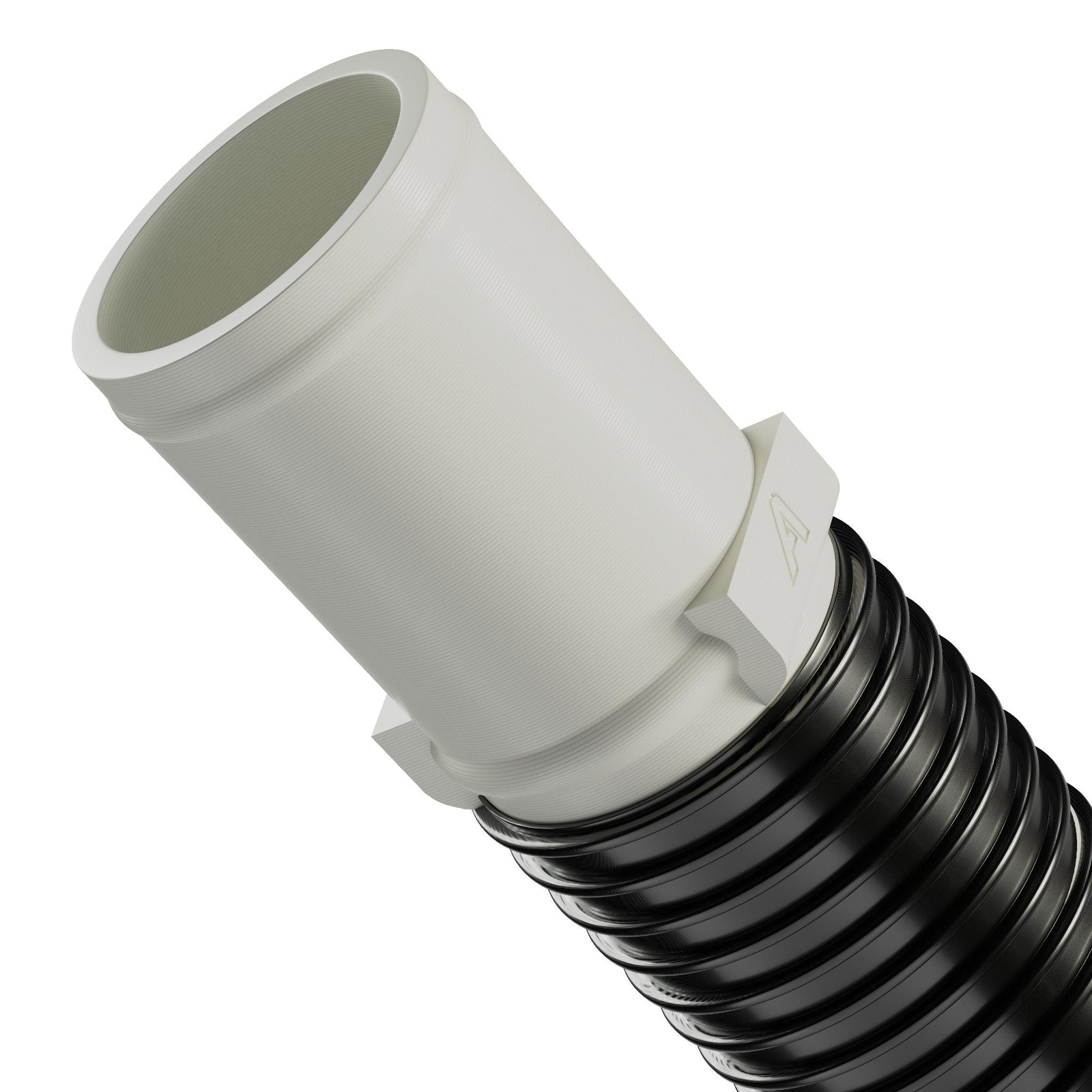 Plast lige samling til PVC bølgeslange hvid