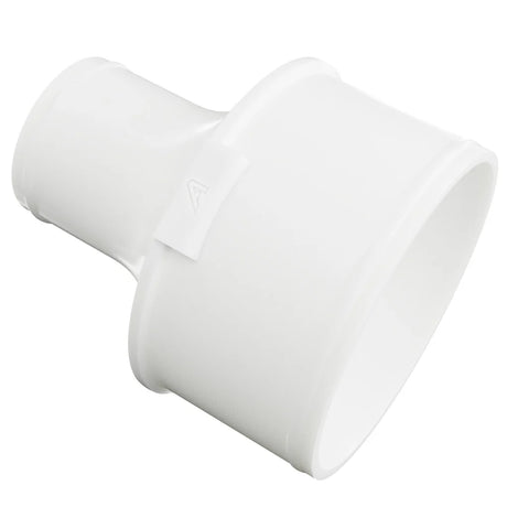Plast lige reduktionsstykke til polyuretankanaler, hvid