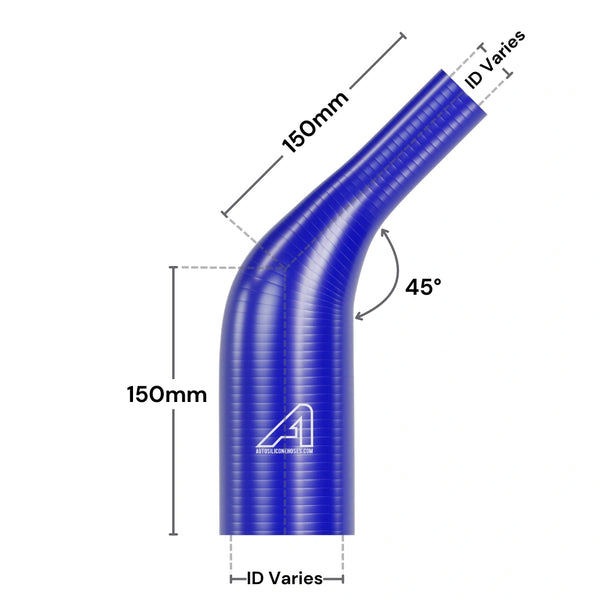 Silicone 45 Degree Reducing Hose